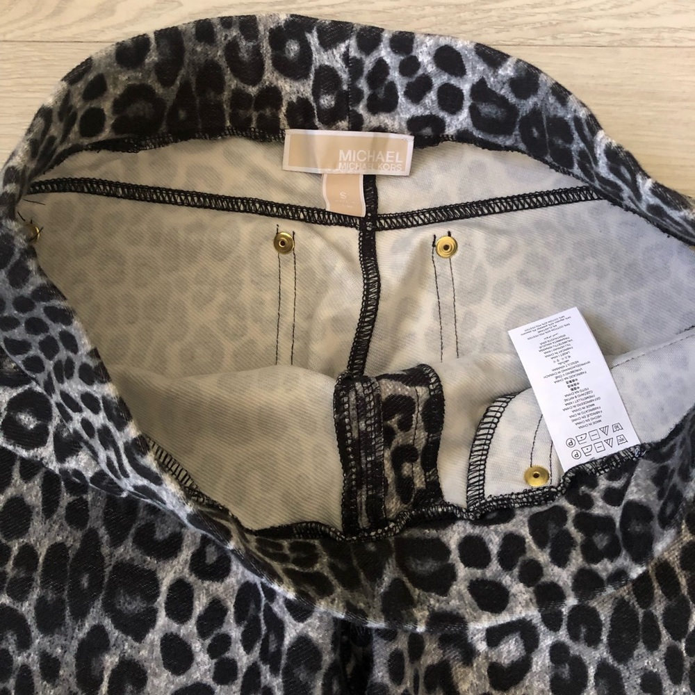 Michael Kors Leopard Print Stretch Skinny Leggings Pull-on Pants - Picture 14 of 16